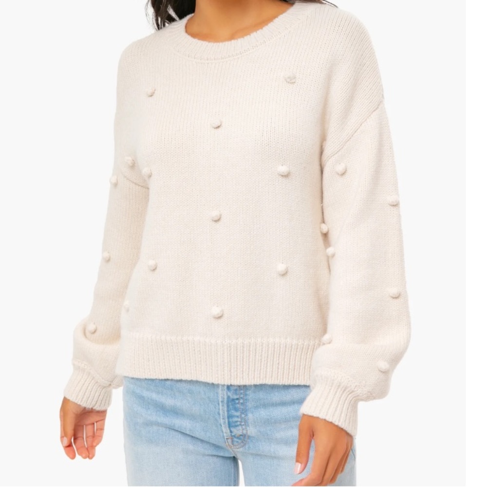 BB Dakota Pom Pom Sweater - Oatmeal White